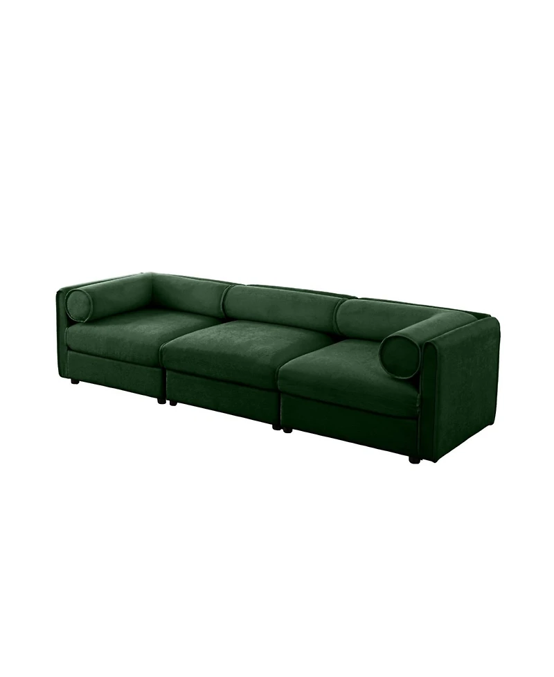 Streamdale Furniture Streamdale Elegant Green Chenille Sofa with Storage Seat, Contemporary 3-Seater Fabric Couch