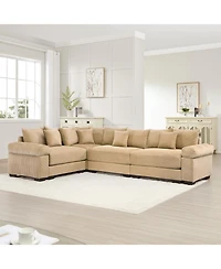 Streamdale Furniture Streamdale Oversized Cloud Modular Sectional Couch with 12 Pillows, Camel