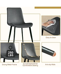 Streamdale Furniture Modern Expandable Dining Table with Retractable Leaf, Stone Top & X-Base, 4 Chairs