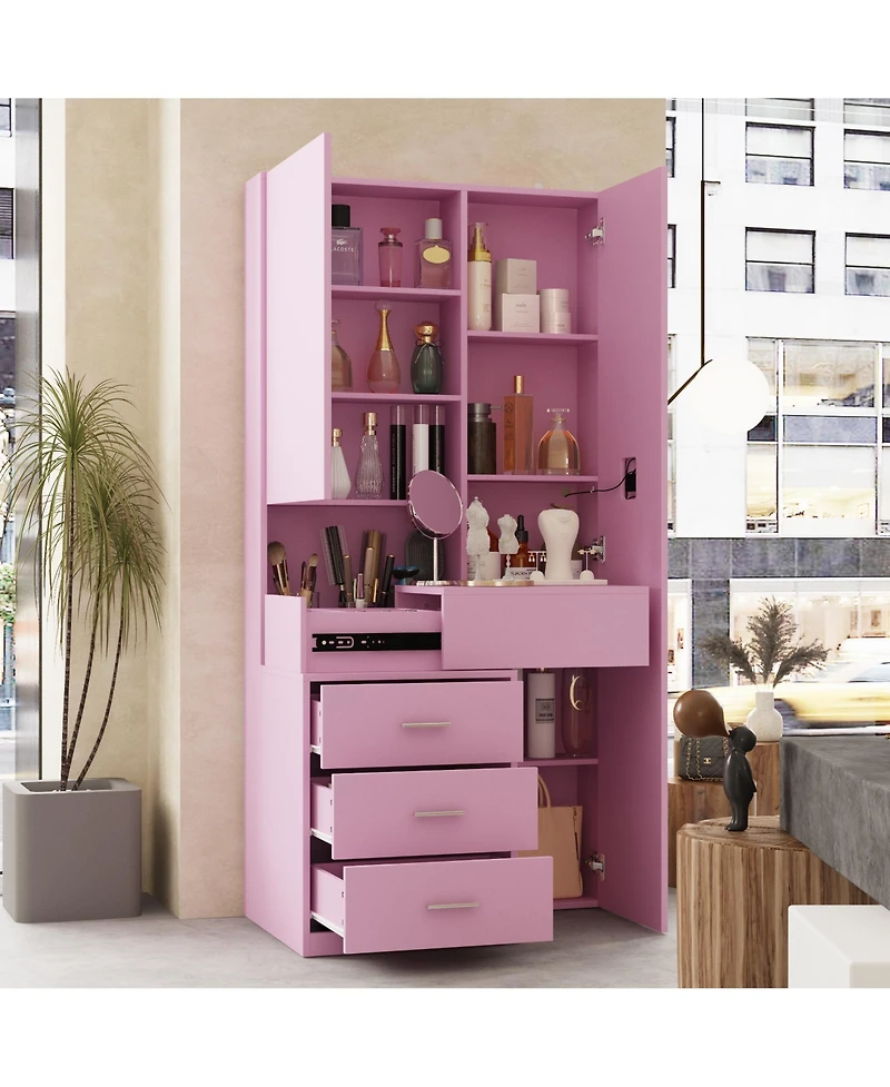 Homsee Gray Wood Tv Stand Media Console Table Storage Cabinet Dresser