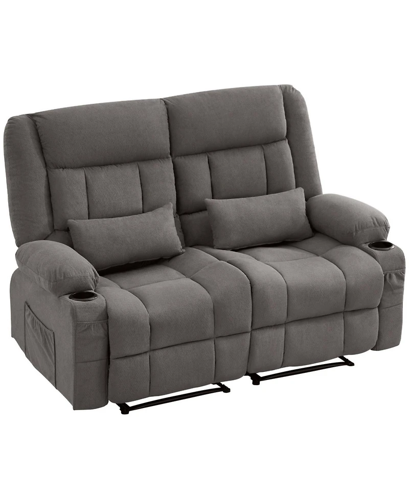 Streamdale Furniture Recliner Loveseat with Cup Holders & Side Pocket for Adults