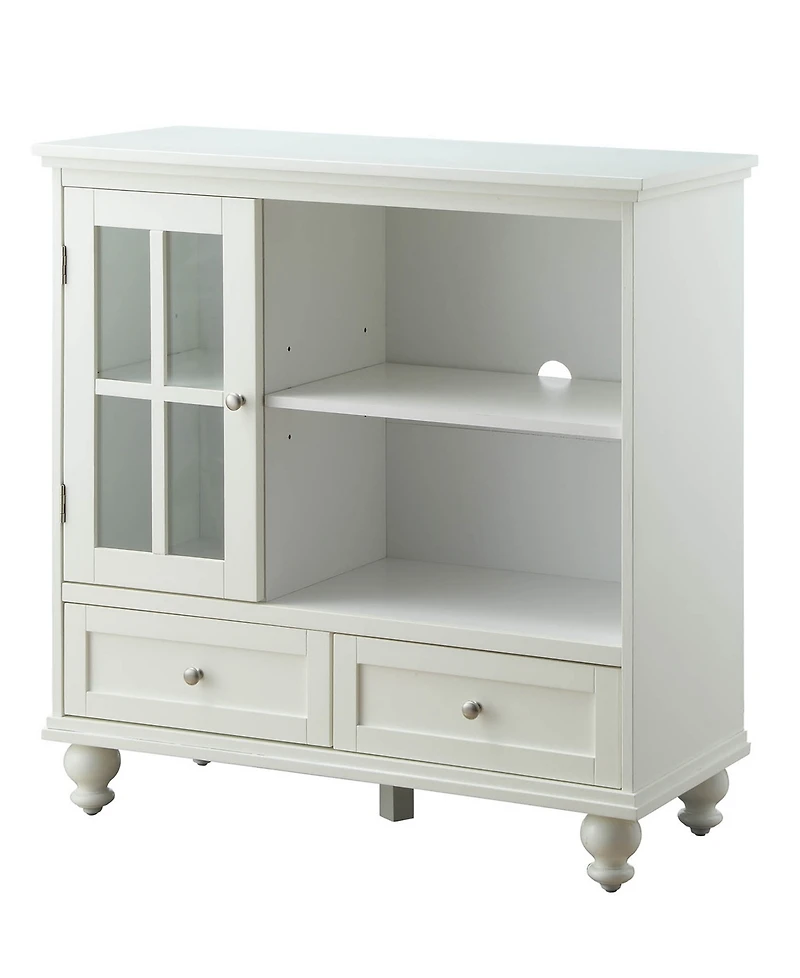 Convenience Concepts 36" Glass 2 Drawer Tv Stand with Storage