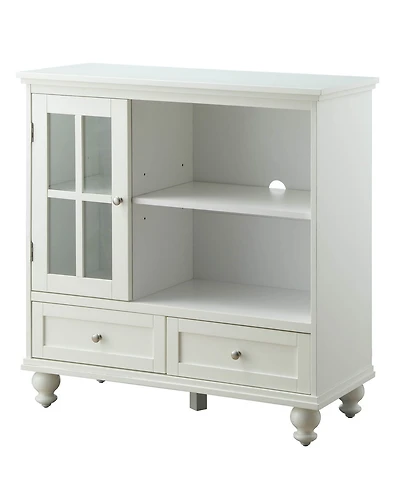 Convenience Concepts 36" Glass 2 Drawer Tv Stand with Storage