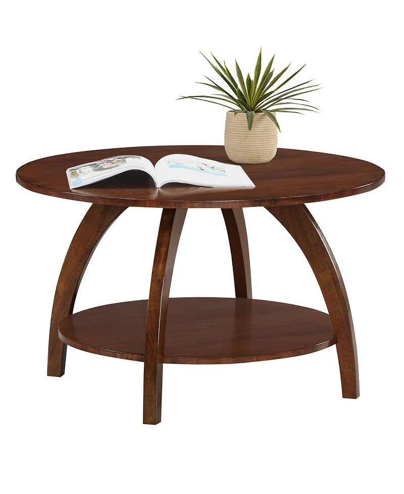 Convenience Concepts 30" Aldrin Rubberwood Round Coffee Table