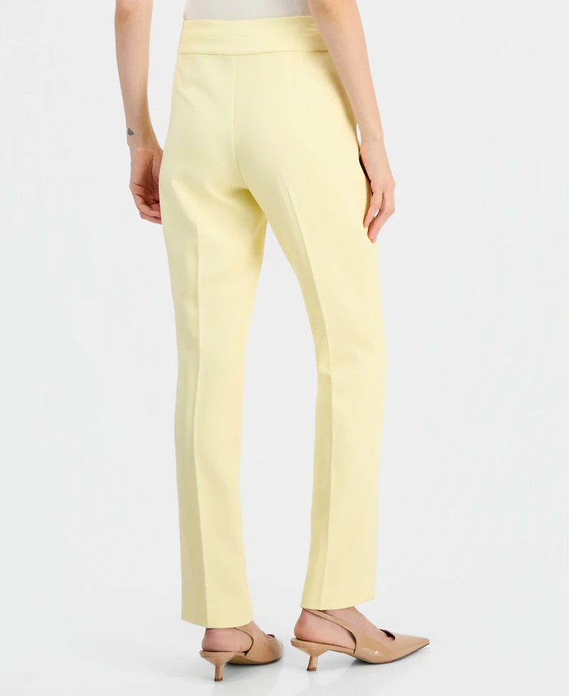 Tahari Asl Women's Flat-Front Straight-Leg Pants