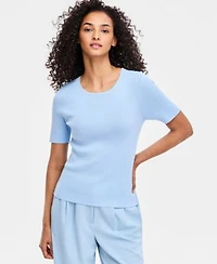 Tahari Asl Womens Short Sleeve Sweater T Shirt