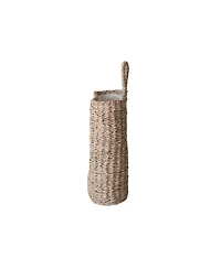 Storied Home Hand-Woven Seagrass Wall Basket with Loop and Cotton Lining, Natural