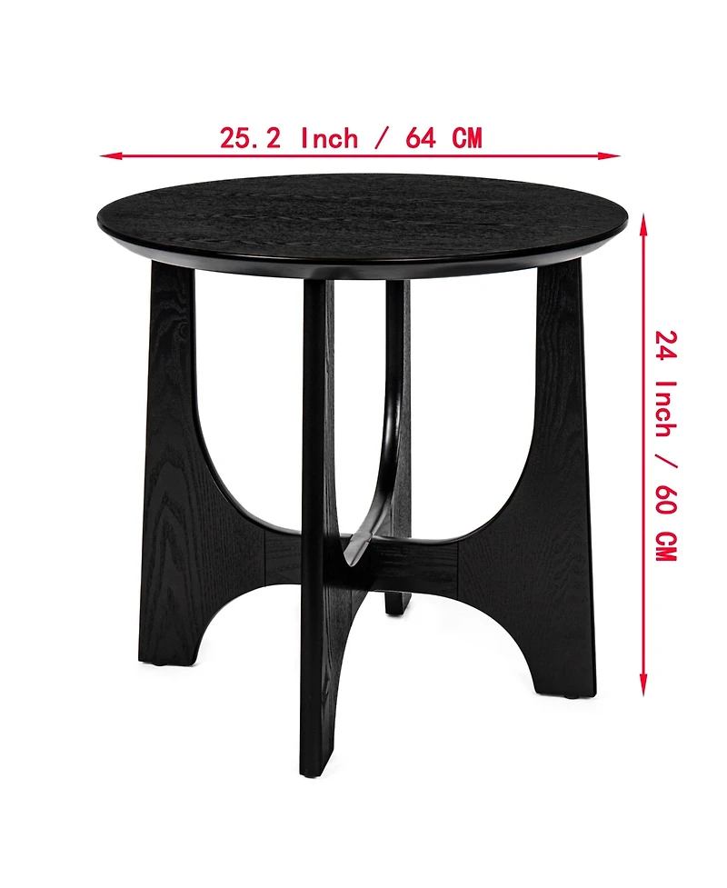 Casainc 25 Inch Round Wooden End Table and Side Table