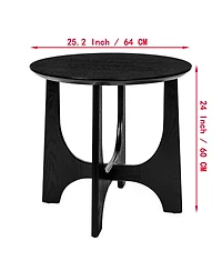 Casainc 25 Inch Round Wooden End Table and Side Table