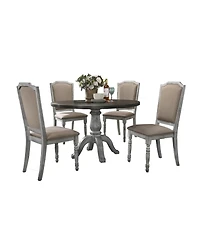 Streamdale Furniture Iris Weathered White Wood 5-Piece Dining Set