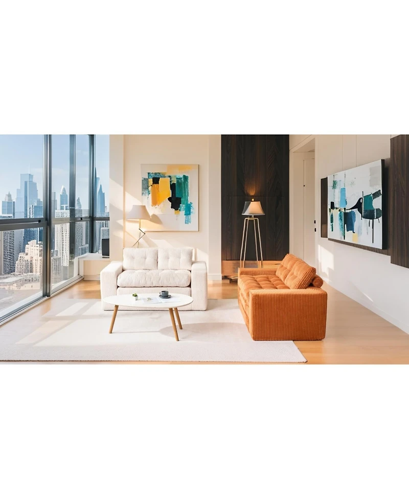 Streamdale Furniture Loveseat Sofa Bed with Memory Foam & Steel Frame - Compact Couch