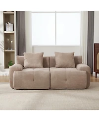 Streamdale Furniture 73" Modern Modular Sectional Loveseat, 2 Seater Tufted Cloud Convertible Couch with 2 Pillows