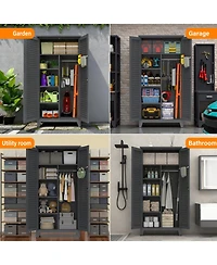 Streamdale Furniture 73" Tall Metal Tool Storage Cabinet with Ample Storage for Garage, Warehouse, Garden, Office, Bath