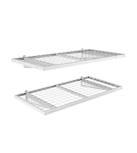 Fleximounts BR24-e 24 Deep × 48 Wide Heavy-Duty Wall Shelf with Brackets (White) 2-Pack