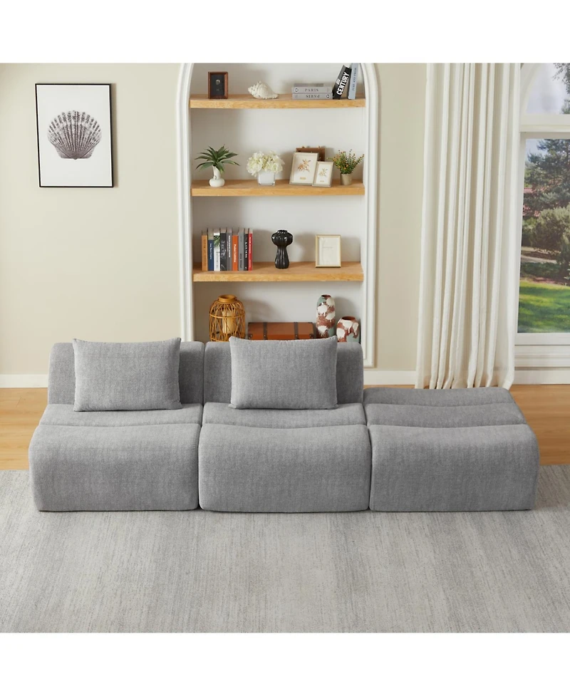 Streamdale Furniture Streamdale Oversized 3 Seater Chenille Sofa, No Assembly, Space-Saving