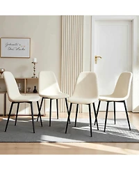 Streamdale Furniture Modern Knit Fabric Dining Chairs with Iron Legs