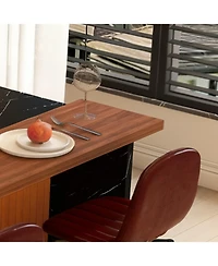 Streamdale Furniture Marble Kitchen Island with Led Lighting & Grille Details