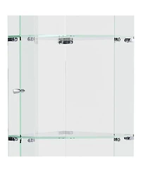 Streamdale Furniture Premium 5-Tier Diamond Glass Display Case with 5 Led Modes