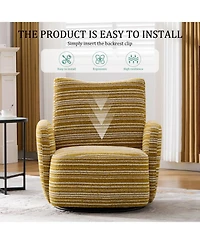Streamdale Furniture Modern 360 Swivel Leisure Chair with Striped Armrest