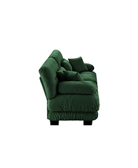 Streamdale Furniture Streamdale Cloud Couch 2 Seater Sofa, Chenille Green with 4 Lumbar/Throw Pillows