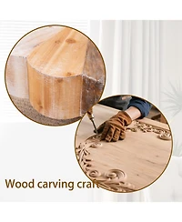 Streamdale Furniture Diameter Rustic Flower-Shaped Wood Coffee Table with Metal Legs