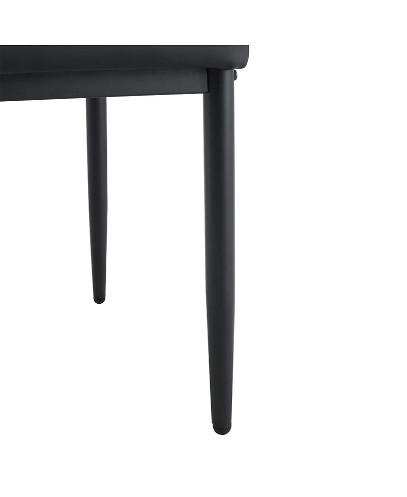 Streamdale Furniture Streamdale Set of 4 Black Dining Chairs, 37" High, Ergonomic Pu Backrest