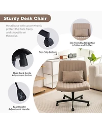 Streamdale Furniture Criss Cross Linen Office Chair - Adjustable, Armless, for Home & More