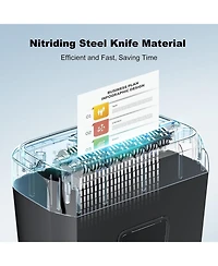 Bonsaii 6-Sheet Crosscut Shredder for Home Office - Shreds Paper, Credit Cards, Mail, Staples, Clips - 3.4 Gal Bin with Handle