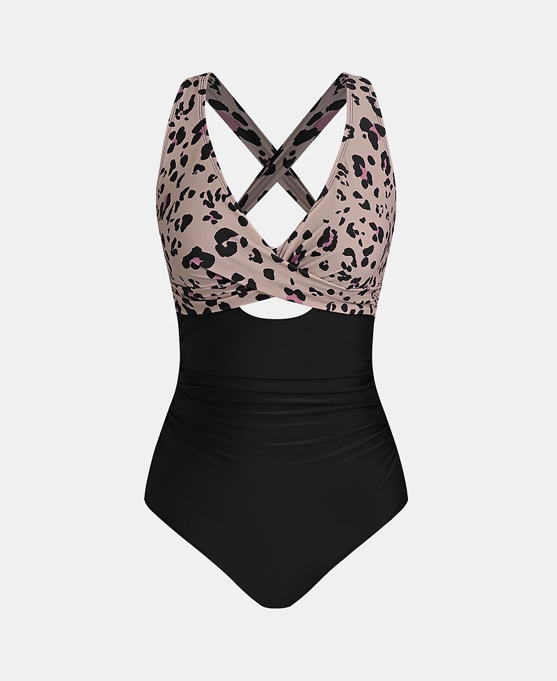 Cupshe Women's Tummy Control Crisscross Wide Straps One Piece Swimsuit