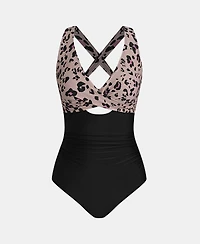 Cupshe Women's Tummy Control Crisscross Wide Straps One Piece Swimsuit