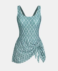 Cupshe Women's Scoop Neck Tie Knot One Piece Swimsuit Swim Dress