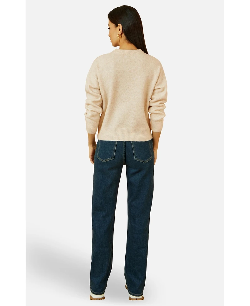 Yumi Women's Relaxed Knitted Sequin Sweater