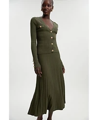 Karen Millen Women's Textured Knit Full Midi Skirt