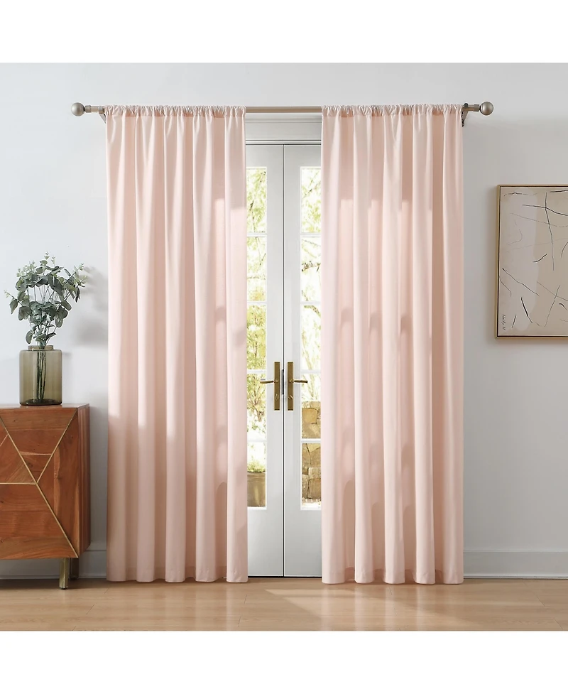 Cannon Percale 200 Thread Count Solid 100% Cotton Drape Pair 2 Piece Window Curtain