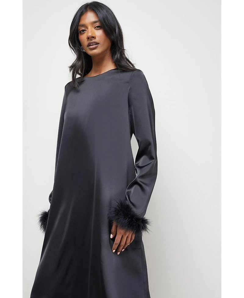 Warehouse Women's Feather Swing Midi Dress