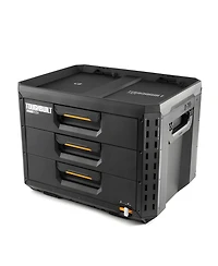 ToughBuilt StackTech 3-Drawer Tool Box, Durable Plastic Storage Organizer, Black