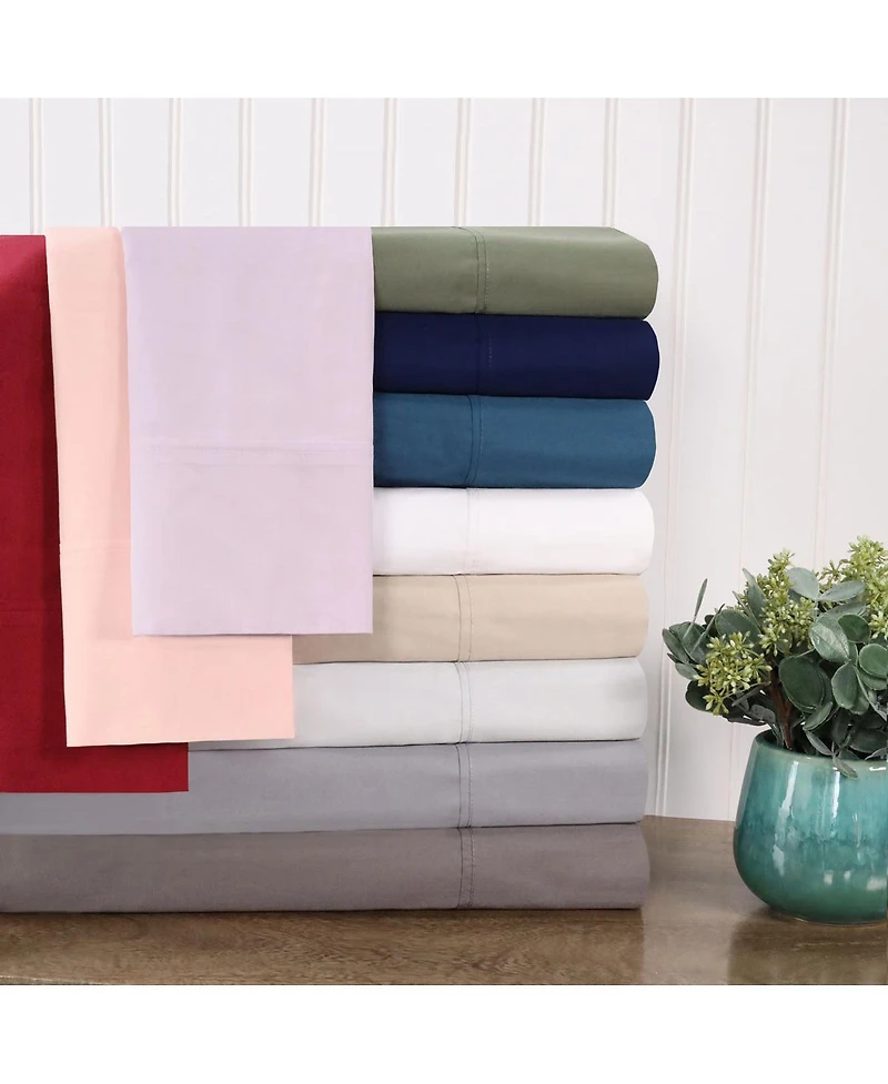 Superior 300-tc Crisp Cotton Percale Lightweight Pillowcases, King (Set of 2)