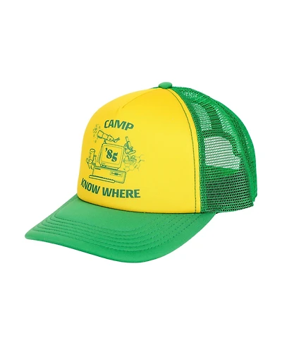 Stranger Things Men's Camp Know Where Yellow Trucker Hat
