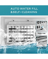 Euhomy 80-lb/Day Freestanding Cubed Ice Maker with Auto-Cleaning in Silver