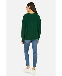 Yumi Women's Sequin Bow Knitted Sweater.