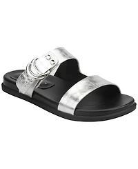 Marc Fisher Ltd Women's Gia Double Band Flat Slip-On Sandals