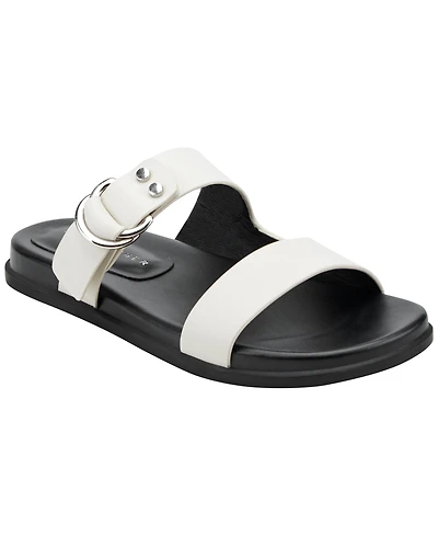 Marc Fisher Ltd Women's Gia Double Band Flat Slip-On Sandals