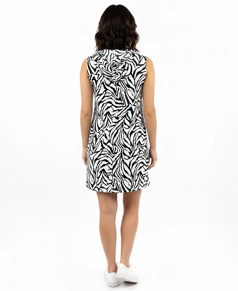 J Valdi Women's Sleeveless V-Neck Hooded Swim Tunic