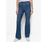 Dkny Jeans Petite High-Rise Flared-Leg Pull-On