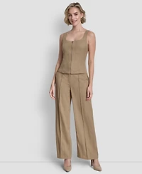 Dkny Women's Sleeveless Zipper Corset Top