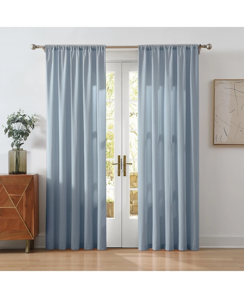 Cannon Percale 200 Thread Count Solid 100% Cotton Drape Pair 2 Piece Window Curtain