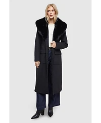 Oasis Women's Faux Fur Collar Belted Coat