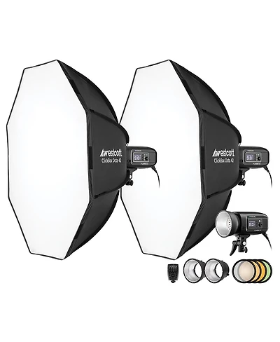 Westcott FJ400-se 400Ws Daylight Studio Strobe 3-Light Kit with Fj-X3 M Universal Wireless Trigger