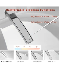 Casainc Unique Smart One-Piece Bathroom Fixture with Auto Seat, Foot Sensor, Led Display, Warm Water & Dryer