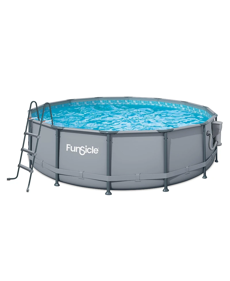 Funsicle 14' x 42" Oasis Outdoor Round Frame Above Ground Swimming Pool, Gray
